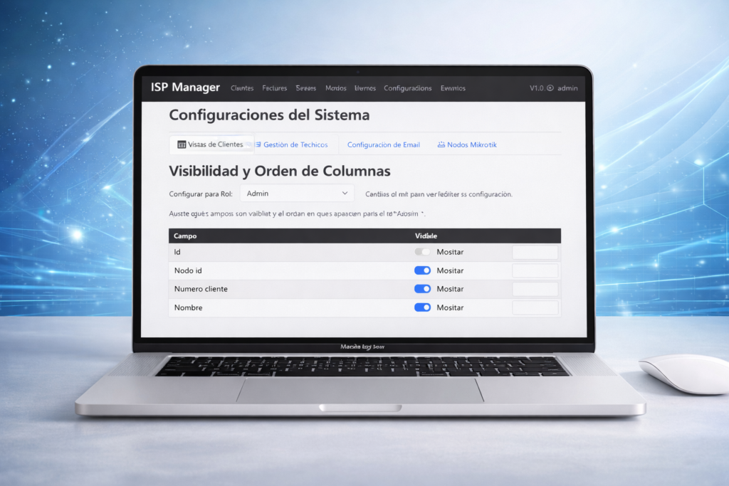 Configuración de vista personalizada y gestión de clientes para ISP - Fenix Suite